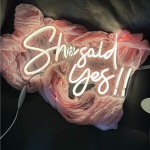 She Said Yes Neon Sign - Pink and White